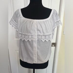 NOBO White Juniors Peasant Top